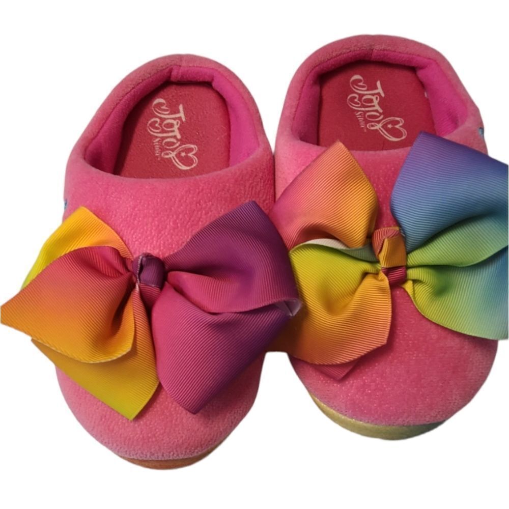Jojo Cozy Slippers With Bows sz 2-3